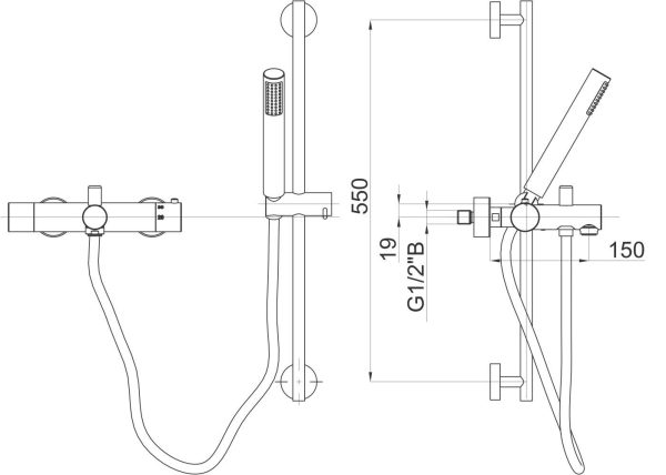 Fresh t30 Thermostat-Wannenarmatur – Bild 2