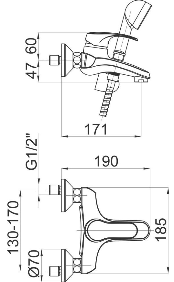 Harmony h50 Badewannenarmatur – Bild 2